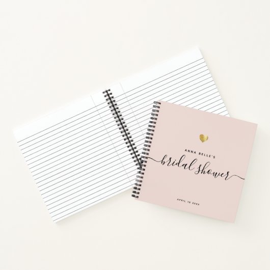 Modern Blush Pink Gold Script Vrijgezellenfeest Notitieboek (Binnen)