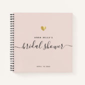 Modern Blush Pink Gold Script Vrijgezellenfeest Notitieboek (Voorkant)