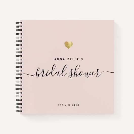 Modern Blush Pink Gold Script Vrijgezellenfeest Notitieboek (Voorkant)