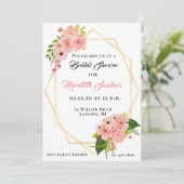 Modern Blush Pink Gold Vrijgezellenfeest Kaart (Staand voorkant)
