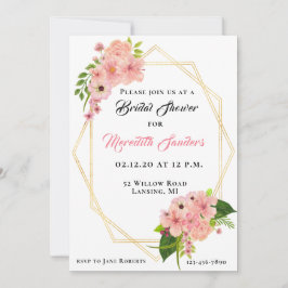 Modern Blush Pink Gold Vrijgezellenfeest Kaart