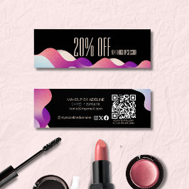 Modern Blush Pink Gradient Pattern Make-up Artist Mini Visitekaartjes