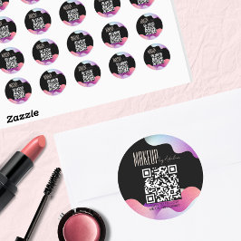 Modern Blush Pink Gradient Pattern Make-up Artist Ronde Sticker