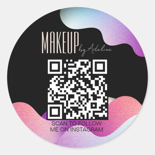 Modern Blush Pink Gradient Pattern Make-up Artist Ronde Sticker (Voorkant)