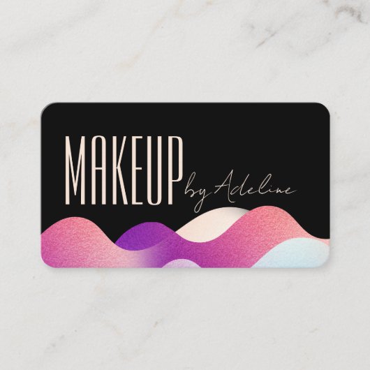 Modern Blush Pink Gradient Pattern Make-up Artist Visitekaartje (Voorkant)