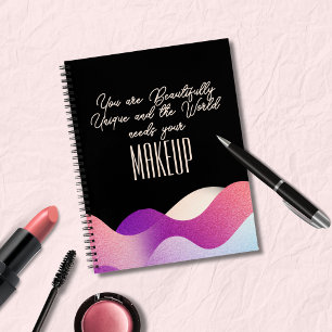 Modern Blush Pink Gradient Wave Gradient Funny Mak Notitieboek
