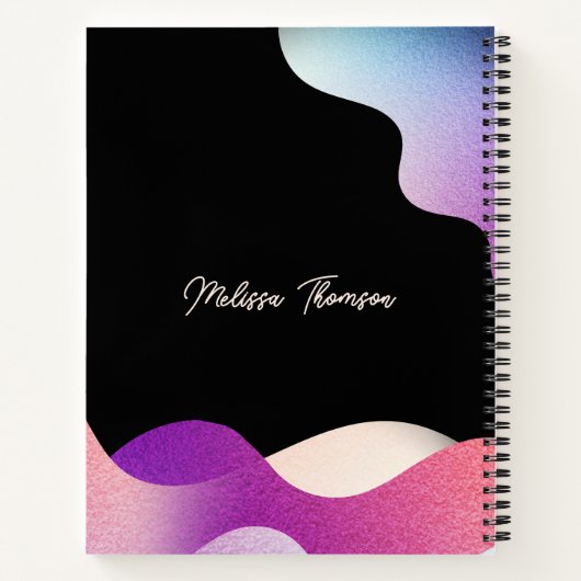 Modern Blush Pink Gradient Wave Gradient Funny Mak Notitieboek (Achterkant)