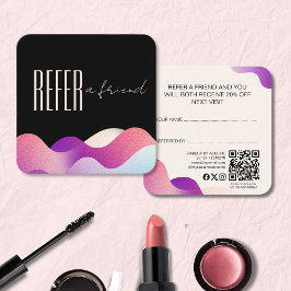 Modern Blush Pink Gradient Wave Make-up Artist Aanbevelingskaartje