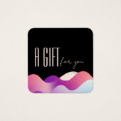 Modern Blush Pink Gradient Wave Make-up Artist Vierkante Visitekaartjes (Voorkant)