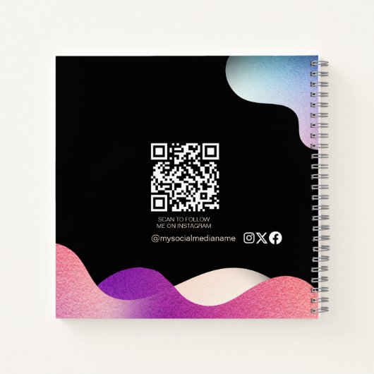 Modern Blush Pink Gradient Wave Notitieboek (Achterkant)