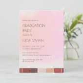 Modern Blush Pink Graduation Party Kaart (Staand voorkant)