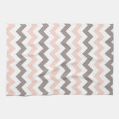 Modern Blush Pink Gray Chevron Kitchen Towel Theedoek (Horizontaal)