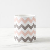 Modern Blush Pink Gray Chevron Pattern Koffiemok (Center)