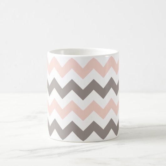 Modern Blush Pink Gray Chevron Pattern Koffiemok (Center)