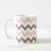 Modern Blush Pink Gray Chevron Pattern Koffiemok (Links)