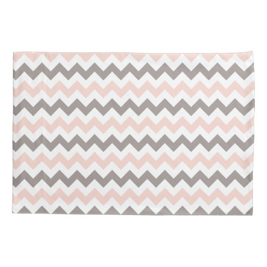 Modern Blush Pink Gray Chevron Pattern Kussensloop (Achterkant)