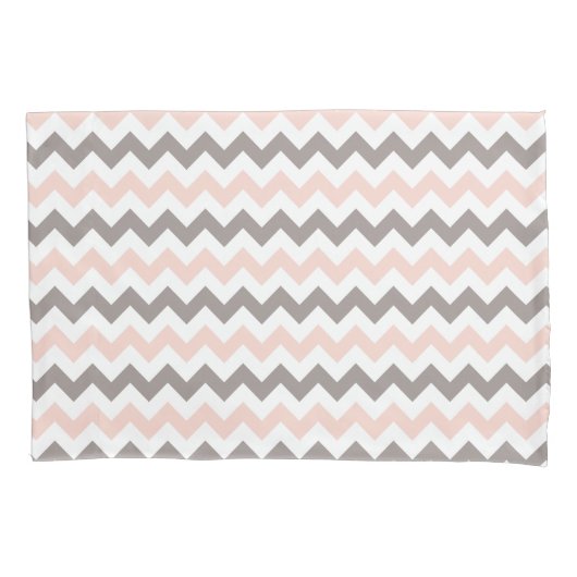 Modern Blush Pink Gray Chevron Pattern Kussensloop (Voorkant)