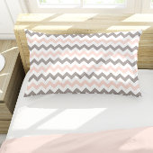 Modern Blush Pink Gray Chevron Pattern Kussensloop