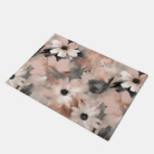Modern Blush Pink Gray Floral  Deurmat (Schuin)