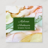 Modern Blush Pink Green Pastel Interior Design Vierkante Visitekaartje (Voorkant)