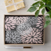 Modern Blush Pink Grey Dahlia Floral Tissuepapier (Geschenk)
