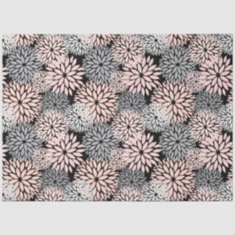 Modern Blush Pink Grey Dahlia Floral Tissuepapier