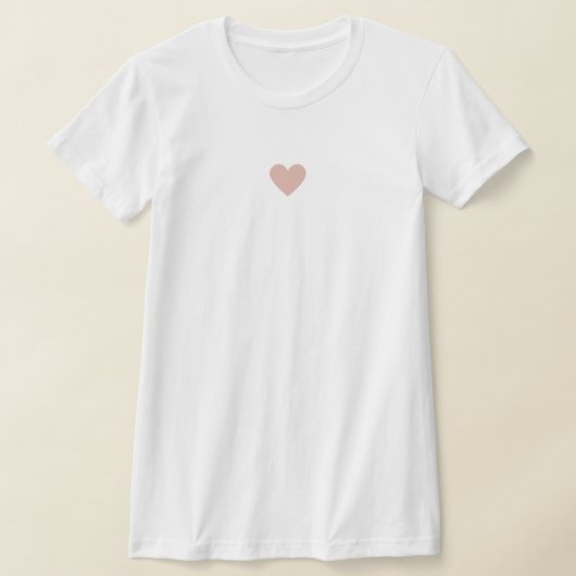 Modern Blush Pink Heart Love Stijlvol Chic Custom T-shirt (Laagn)