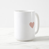 Modern Blush Pink Heart Minimalist Eenvoudig Aange Koffiemok (Voorkant rechts)