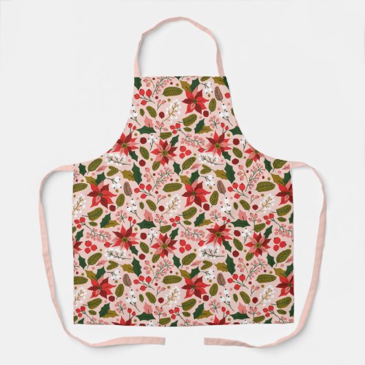 Modern Blush Pink-kerstpatroon Schort (Voorkant)