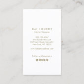 Modern Blush Pink Leaves Branch Visitekaartje (Achterkant)