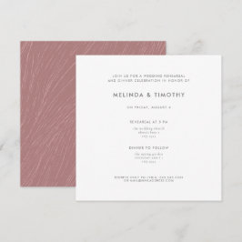 Modern Blush Pink Line Wedding Dinner Rehearsal Kaart