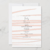 Modern Blush Pink Lines Abstract Art Baby shower Kaart (Voorkant)