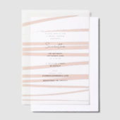 Modern Blush Pink Lines Abstract Art Vrijgezellenf Vellum Uitnodigingen (Offset)