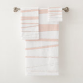 Modern Blush Pink Lines Abstracte kunst Bad Handdoek (Insitu)