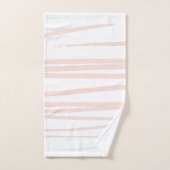 Modern Blush Pink Lines Abstracte kunst Bad Handdoek (Handdoek)