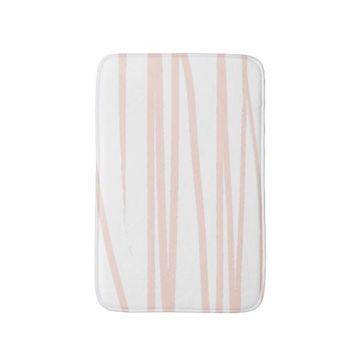 Modern Blush Pink Lines Abstracte kunst Badmat (Voorkant Verticaal)