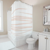 Modern Blush Pink Lines Abstracte kunst Douchegordijn (In situ)
