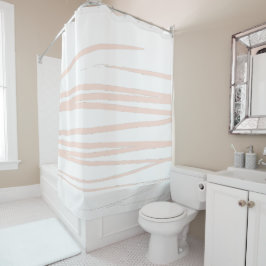 Modern Blush Pink Lines Abstracte kunst Douchegordijn