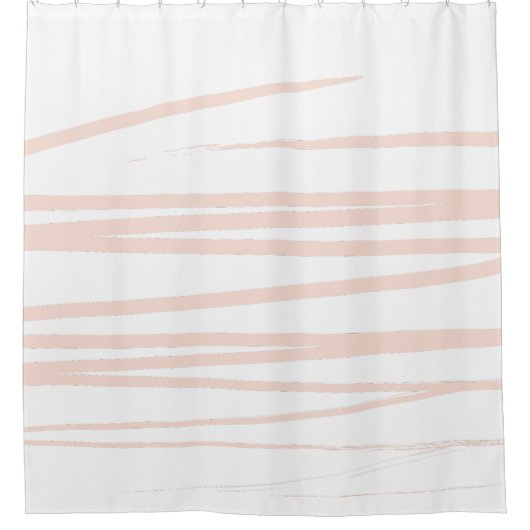 Modern Blush Pink Lines Abstracte kunst Douchegordijn (Voorkant)