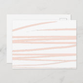 Modern Blush Pink Lines Abstracte kunst Feestdagenkaart (Voorkant / Achterkant)