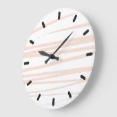 Modern Blush Pink Lines Abstracte kunst Grote Klok (Hoek)