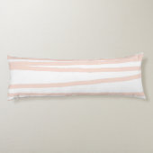 Modern Blush Pink Lines Abstracte kunst Lichaamskussen (Achterkant)