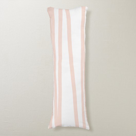 Modern Blush Pink Lines Abstracte kunst Lichaamskussen (Voorkant Verticaal)