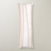 Modern Blush Pink Lines Abstracte kunst Lichaamskussen (Achterkant (Verticaal))