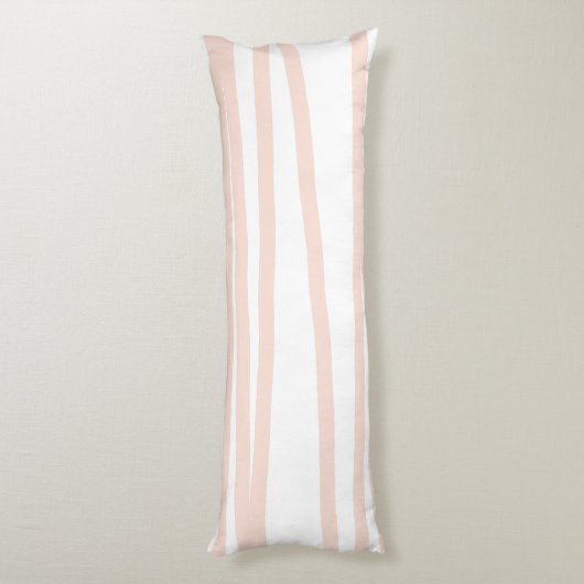 Modern Blush Pink Lines Abstracte kunst Lichaamskussen (Achterkant (Verticaal))