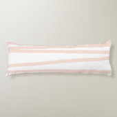 Modern Blush Pink Lines Abstracte kunst Lichaamskussen (Voorkant)