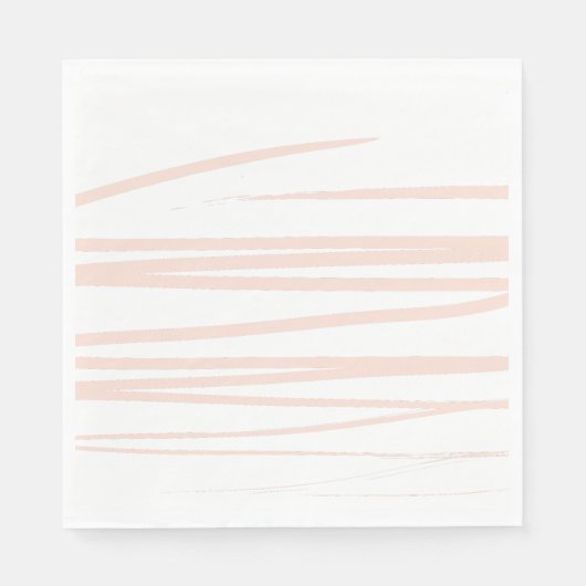 Modern Blush Pink Lines Abstracte kunst Servet (Voorkant)