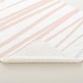 Modern Blush Pink Lines Abstracte kunst Sherpa Deken (3/4)