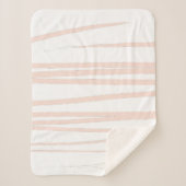 Modern Blush Pink Lines Abstracte kunst Sherpa Deken (Voorkant)