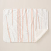 Modern Blush Pink Lines Abstracte kunst Sherpa Deken (Voorkant (horizontaal))